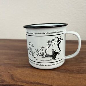 Whimsical enamel mug from the Royal Academy of Arts London
